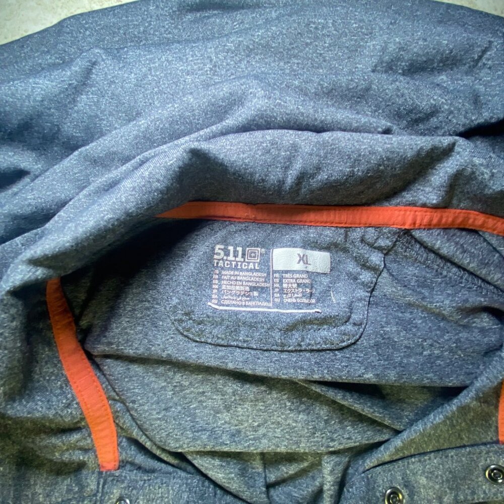 5.11 Tactical‎ Performance Short Sleeve Polo Shirt Heather Gray Moisture-Wicking - Picture 3 of 3